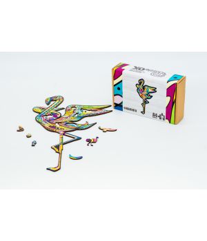 Фигурный деревянный пазл для детей и взрослых Flamingo, Розмір А4, Картон коробка