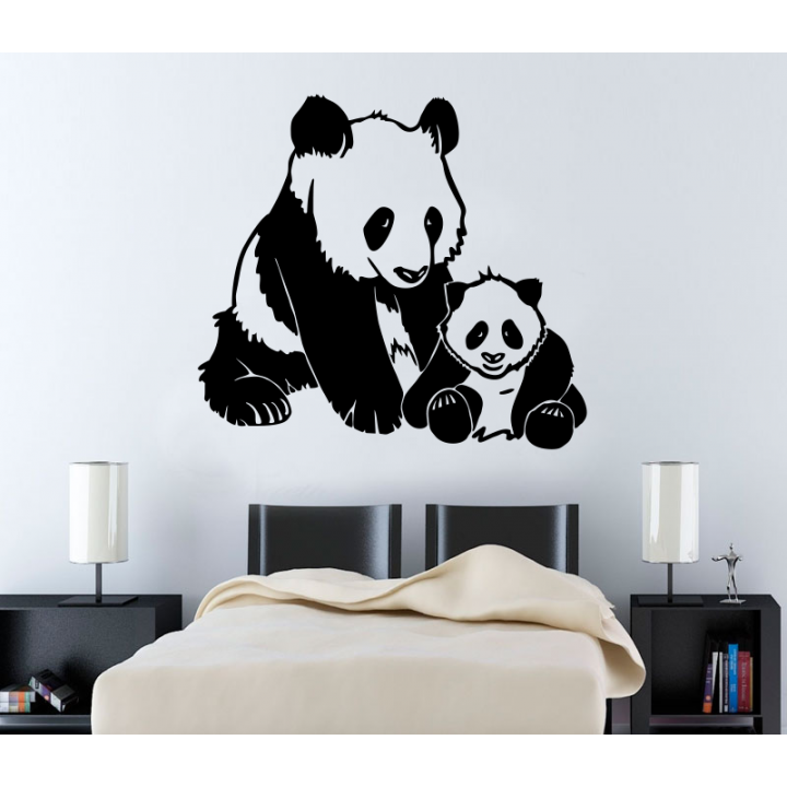 Виниловая наклейка на стену Панды. Pandas sticker