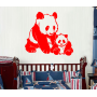 Виниловая наклейка на стену Панды. Pandas sticker