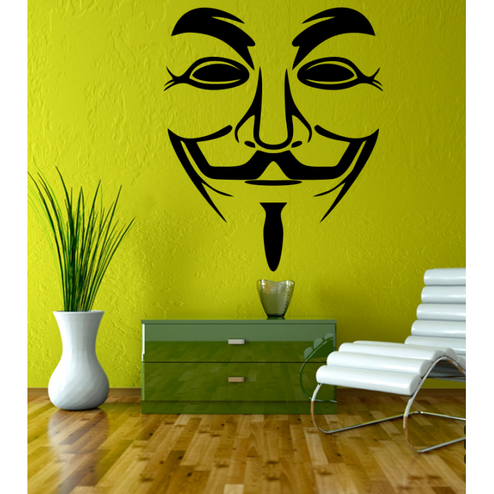 Інтер'єрна наклейка-стікер на стіни, шпалери Анонімус. Anonymous sticker