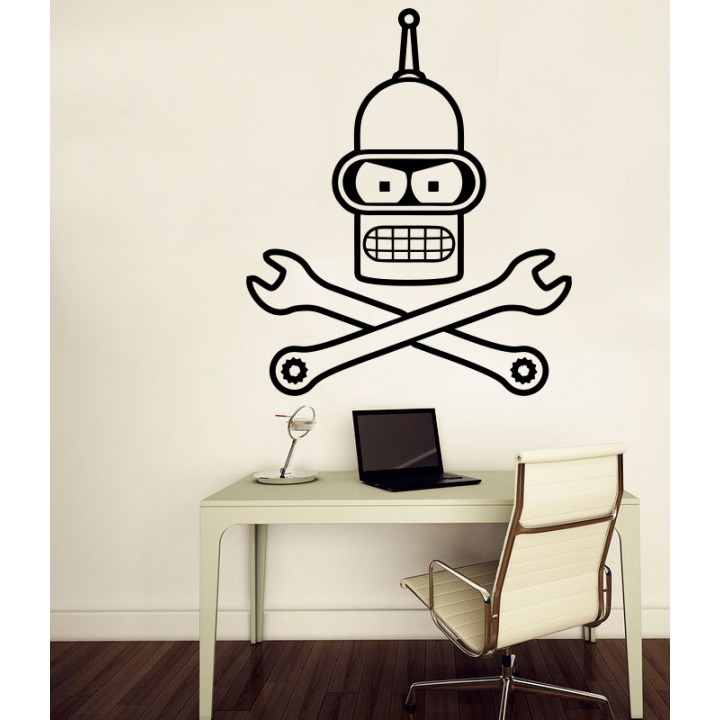 Виниловая наклейка на стену Бендер Пират. Bender Pirate