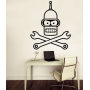 Виниловая наклейка на стену Бендер Пират. Bender Pirate
