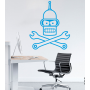 Інтер'єрна наклейка-стікер на стіни, шпалери Бендер Пірат. Bender Pirate