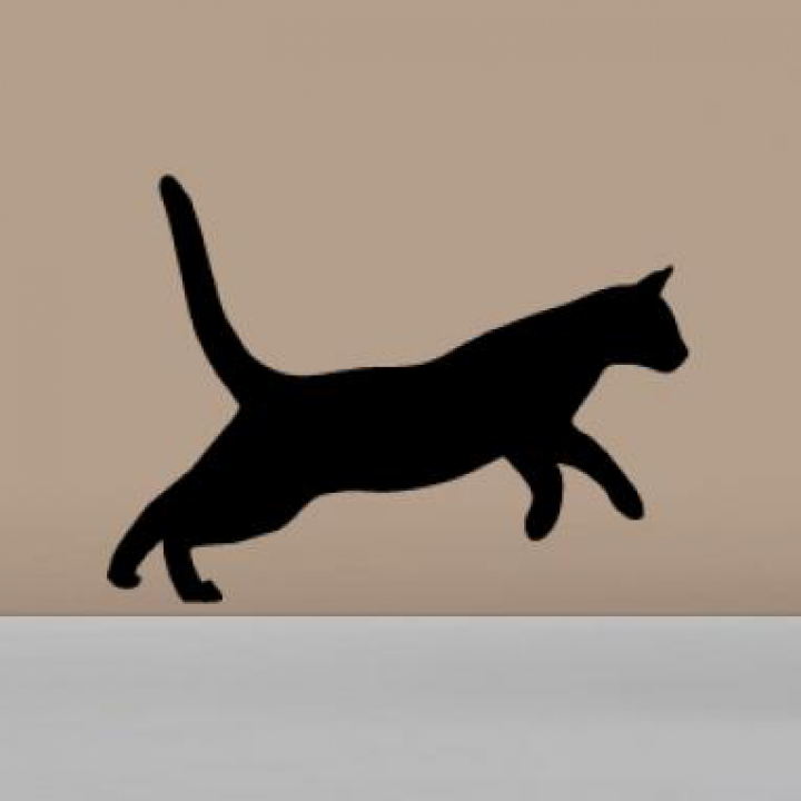 Інтер'єрна наклейка-стікер на стіни, шпалери Стікер Стрибаюча Кішка