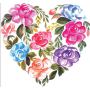 Декоративна інтер'єрна наклейка самоклейка Серце з квітів