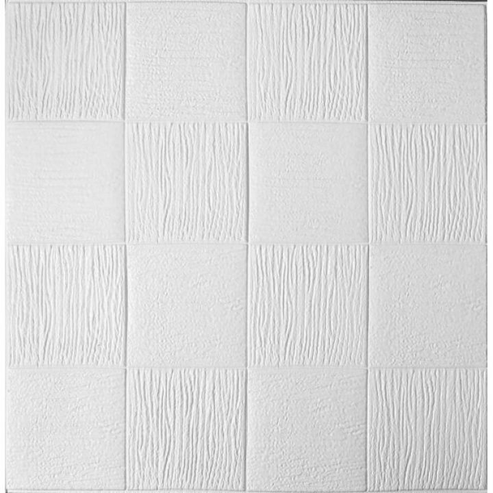 Самоклеюча декоративна 3D панель біле плетіння 700x700x5 мм