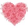 Декоративная интерьерная наклейка Сердце из роз