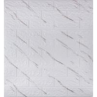 Самоклеющаяся декоративная панель 700х770х5мм Белый мрамор 5 мм