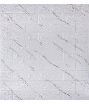 Самоклеющаяся декоративная панель 700х770х5мм Белый мрамор 5 мм