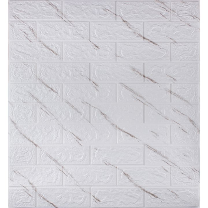 Самоклеющаяся декоративная панель 700х770х5мм Белый мрамор 5 мм