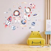 Декоративная интерьерная наклейка Космонавты