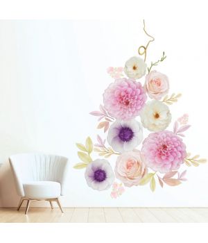 Декоративна інтер'єрна наклейка самоклейка Квіти акварель