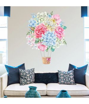 Декоративная интерьерная наклейка Цветочный воздушный шар