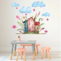 Декоративная интерьерная наклейка Игрушечные домики