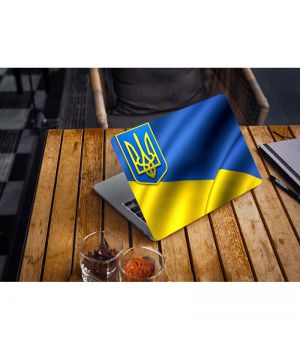 Защитная виниловая наклейка для ноутбука Flag Ukraine 380х250 мм Матовая