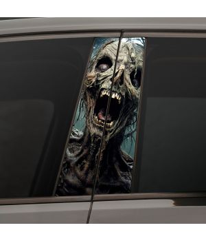 Наклейки на стійки дверей авто - Spooky character with skull
