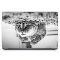 Универсальная наклейка на ноутбук 15.6"-13.3" Забавный кот Матовый 380х250 мм