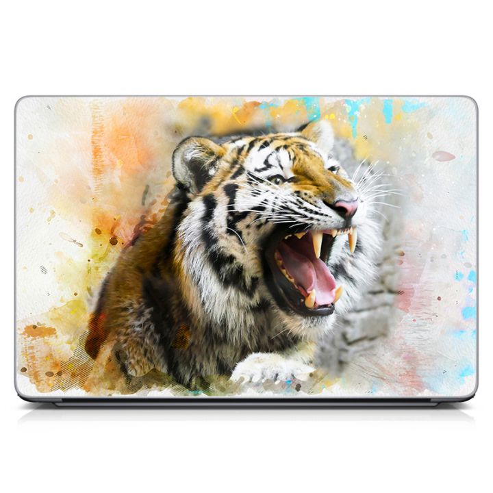 Універсальна наклейка для ноутбука 15.6"-13.3" Ревіння тигра Матова 380х250 мм