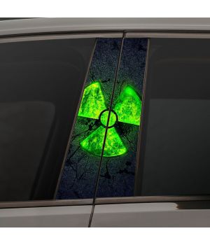 Наклейки на стійки дверей авто - Green radioactive logo