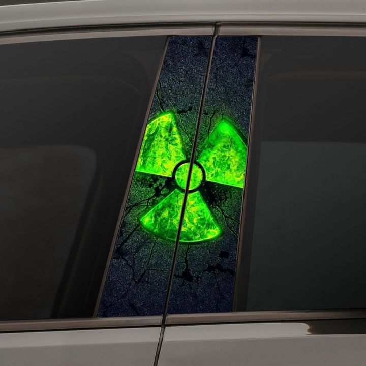 Наклейки на стійки дверей авто - Green radioactive logo