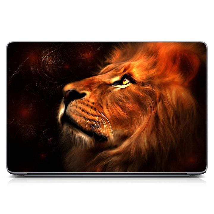 Универсальная наклейка на ноутбук 15.6"-13.3" Царственный лев Матовая 380х250 мм