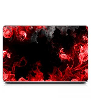 Универсальная наклейка на ноутбук 15.6"-13.3" Черно-красная абстракция Матовая 380х250 мм