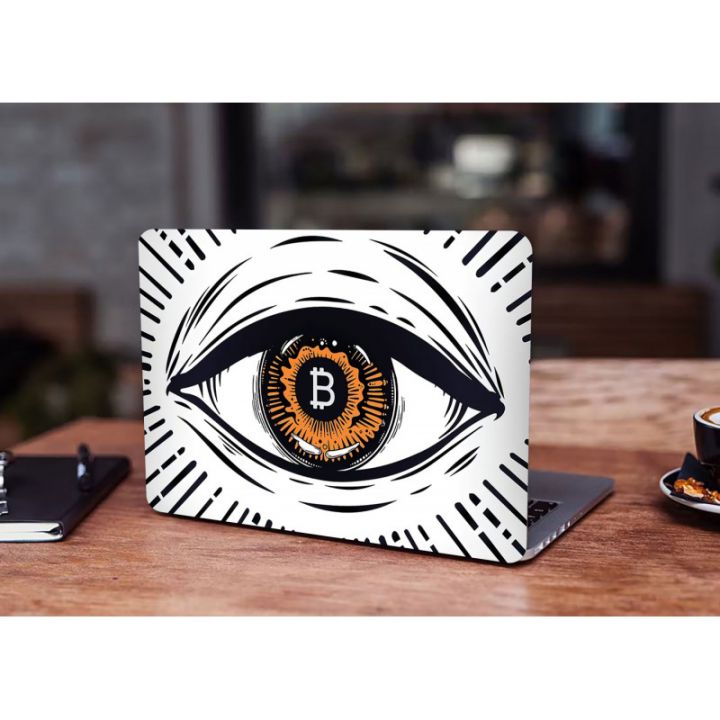Захисна наліпка на ноутбук універсальна 13.3"-15.6” Bitcoin crypta 380х250 мм Матова
