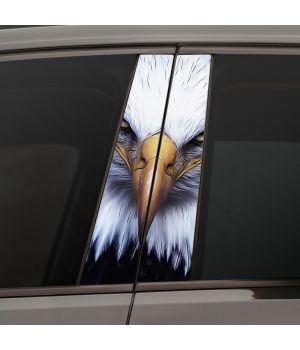 Наклейки на стійки дверей авто - White eagle face