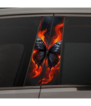 Наклейки на стійки дверей авто - Burn butterfly