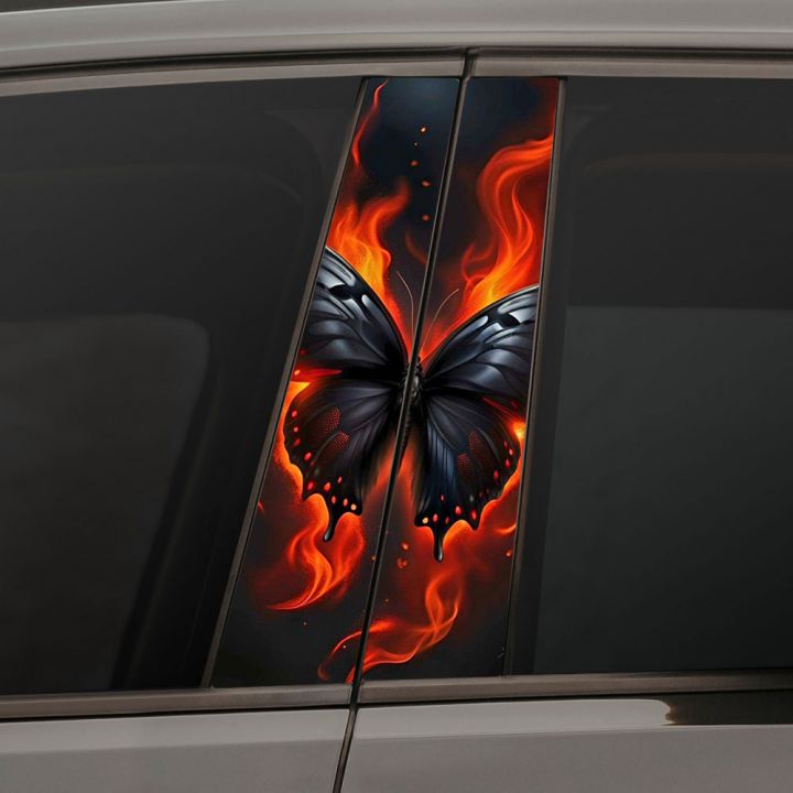 Наклейки на стійки дверей авто - Burn butterfly