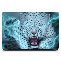 Универсальная наклейка на ноутбук 15.6"-13.3" Снежный барс Матовая 380х250 мм