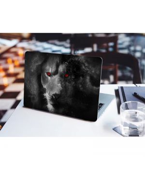13.3"-15.6" Универсальная наклейка на ноутбук Лев с красными глазами, 380х250 мм