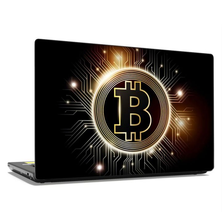 13.3"-15.6" Универсальная наклейка на ноутбук Bitcoin circuit board, 380х250 мм