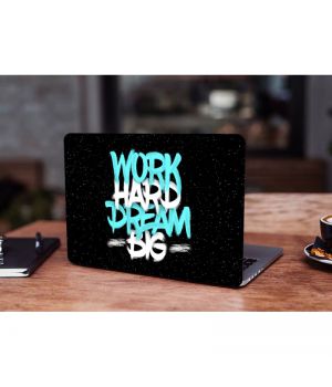 13.3"-15.6" Универсальная наклейка на ноутбук Work hard dream big, 380х250 мм