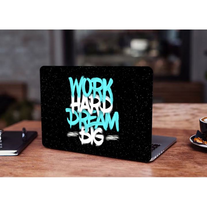 13.3"-15.6” Універсальна наклейка на ноутбук Work hard dream big, 380х250 мм