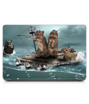 Виниловый стикер на ноутбук Хомячки в плавании Матовый