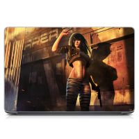 Вінілова наклейка на ноутбук Дівчина з пістолетом Матовий