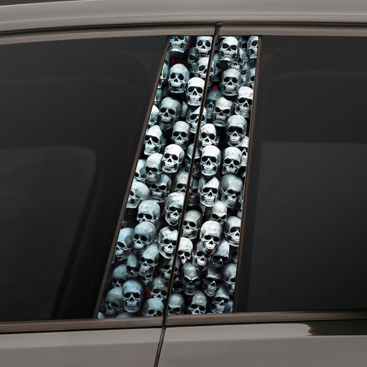 Наклейки на стійки дверей авто - Many skulls