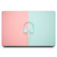 Универсальная наклейка на ноутбук 15.6"-13.3" Наушники Матовый 380х250 мм