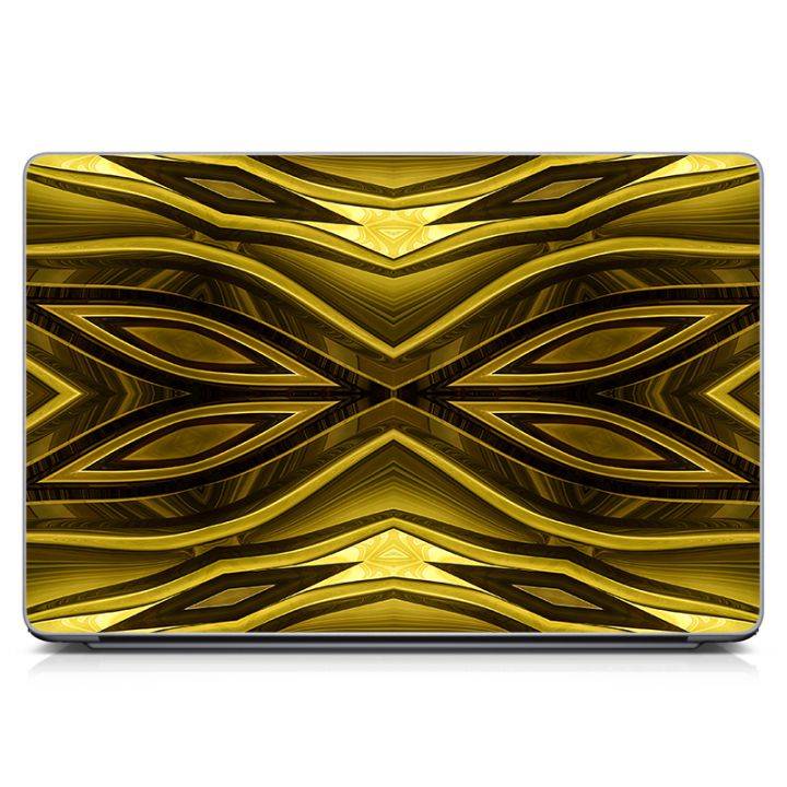 Универсальная наклейка для ноутбука, 13.3"-17.3” 400x260 мм Золотые узоры Матовая