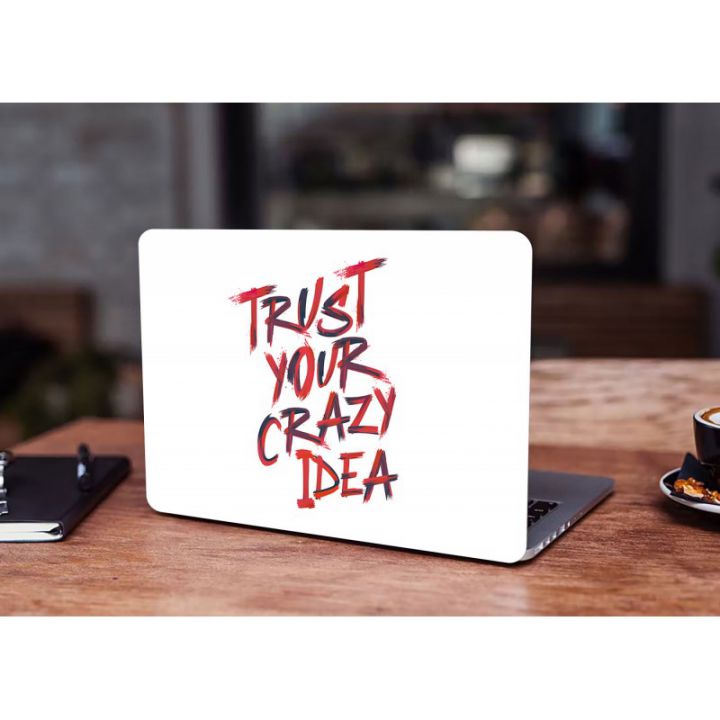 13.3"-15.6" Универсальная наклейка на ноутбук Trust your crazy idea, 380х250 мм