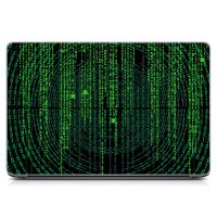 Наклейка для ноутбука Бінарний код, зелений Матовий