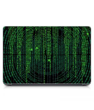 Наклейка на ноутбук Бинарный код, зеленый Матовый