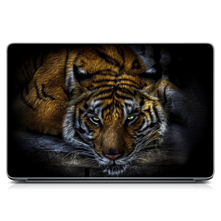 Универсальная наклейка на ноутбук 15.6"-13.3" Тигр 2 Матовая 380х250 мм