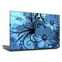 13.3"-15.6" Универсальная наклейка на ноутбук Голубые цветы Гранж, 380х250 мм