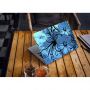 13.3"-15.6" Универсальная наклейка на ноутбук Голубые цветы Гранж, 380х250 мм