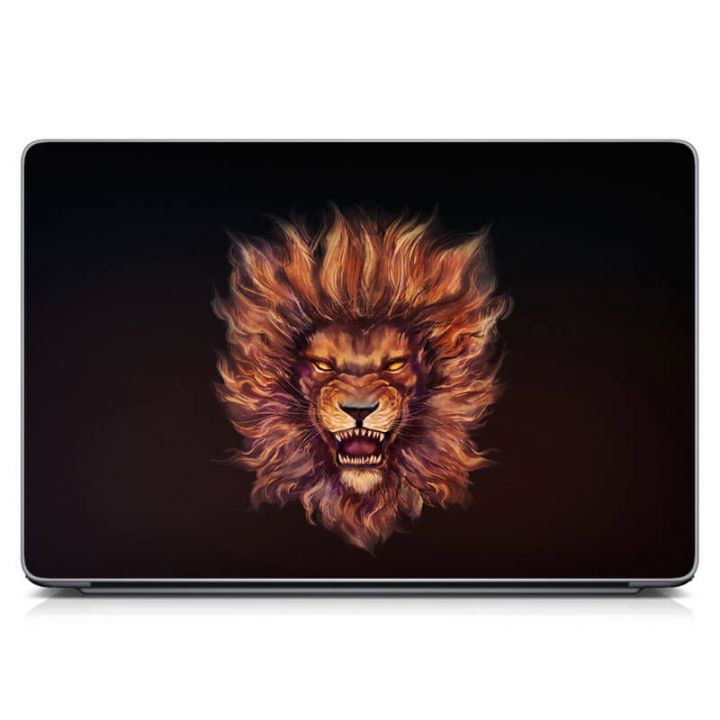 Виниловый стикер для ноутбука Грозный лев Матовый