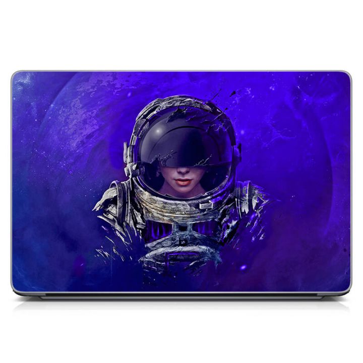 Универсальная наклейка на ноутбук 15.6"-13.3" Девушка-космонавт Матовый 380х250 ммй