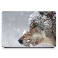 Универсальная наклейка на ноутбук 15.6"-13.3" Волк Матовый 380х250 мм