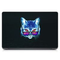 Универсальная наклейка на ноутбук 15.6"-13.3" Кот в очках Матовый 380х250 мм